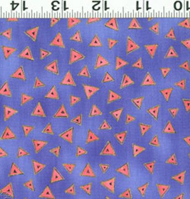 FQ Laurel Burch Basics Triangle Purple Metallic Fat Quarter