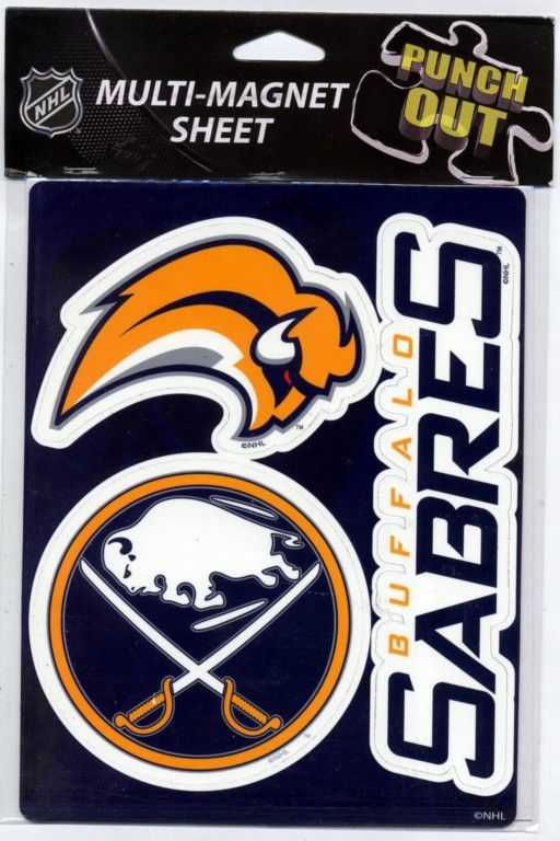 ap6 0 buffalo sabres sheet of 3 car truck magnets