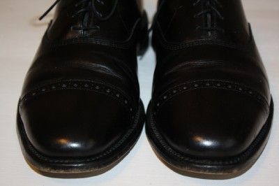 Allen Edmonds Byron Black Cap Toe Balmoral Mens 11 D Great Condition 