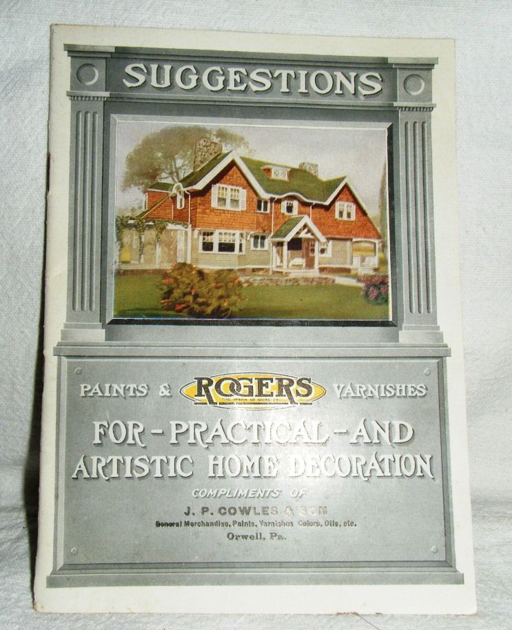   Paint and Varnish Brochure Rogers C 1921 Color Orwell PA