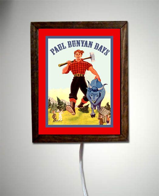 Paul Bunyan Days Logger Logging Axe Babe Ruth Blue Ox Retro Light 