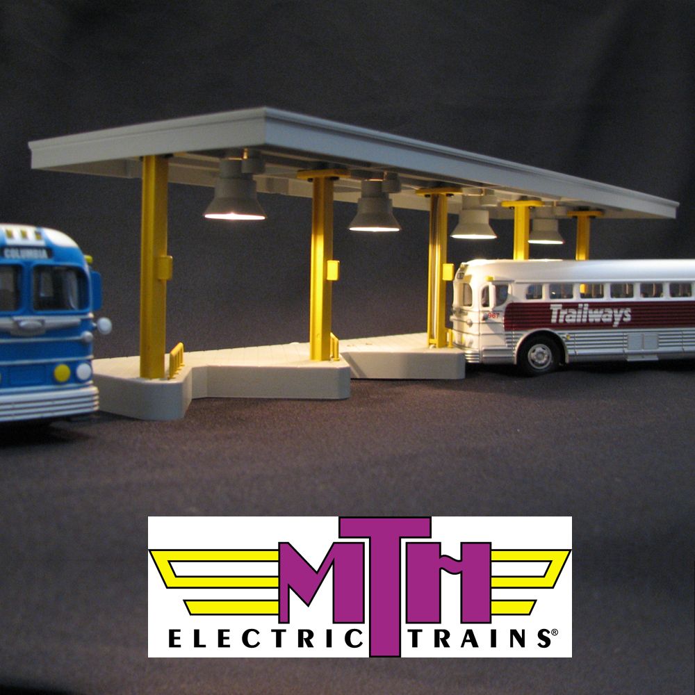 NEW RARE MTH Trains Lighted Bus Station Terminal Boarding Dock 