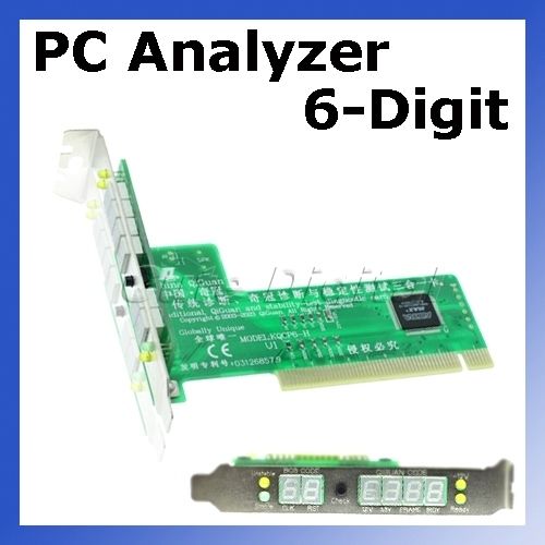 PC Motherboard PCI Bus 6 Bit Diagnostic Post Test Debug Card Analyzer 
