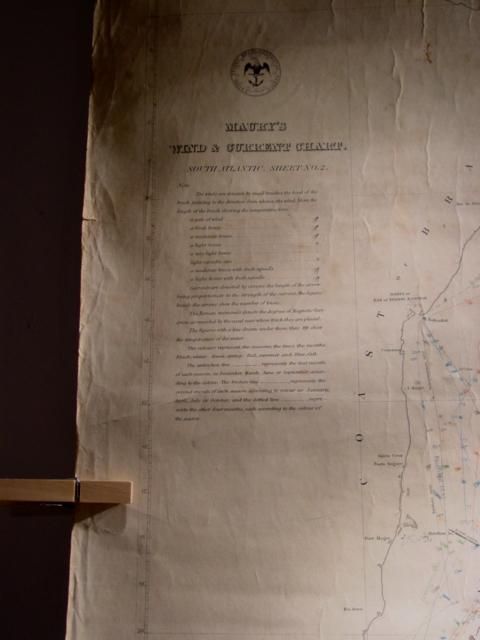 C1848 Maury Wind Current Chart s Atlantic for Whale SHIP Emily New 