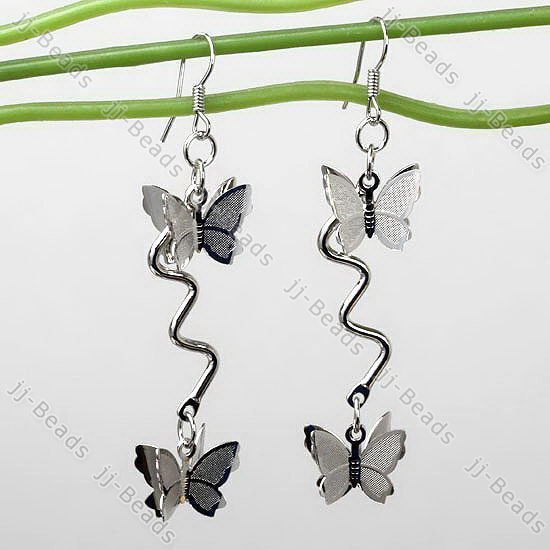 Butterfly Curve Twist Dangle Nickel Free Hoop Earring