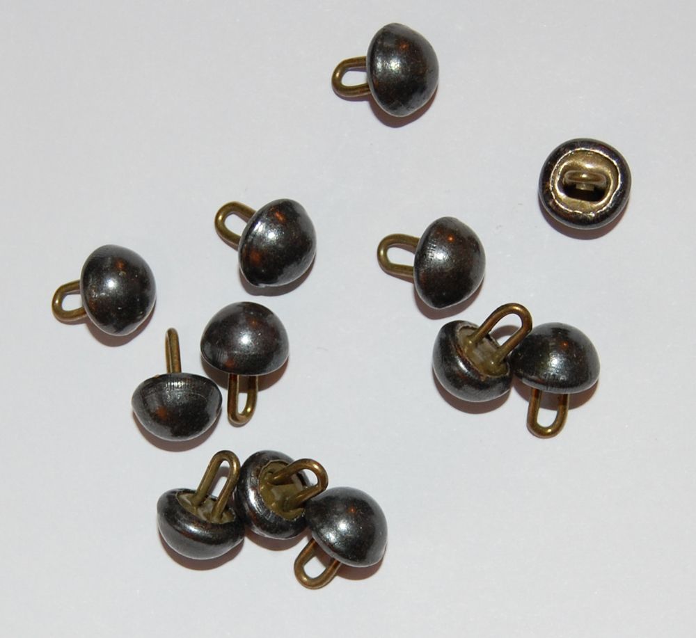 Vintage Gun Metal Gray Antique Metal Shoe Buttons 9mm