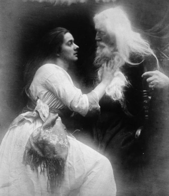   Vivian and Merlin / Julia Margaret Cameron. photo shows woman touc b7