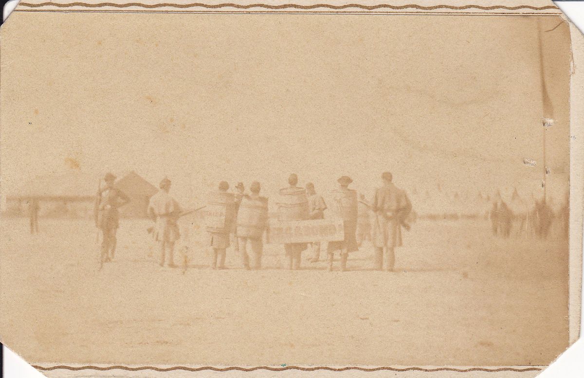 CDV Civil War POINT LOOKOUT CONFEDERATE PRISON CAMP   OUTDOOR VIEW 