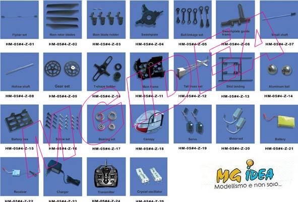 Ricambi Elicottero Dragonfly Pale Eliche HM 5 4 Z 02