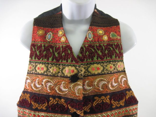 callaghan multi colored embroidered vest size 38