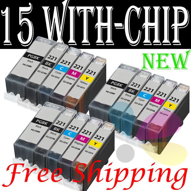 15 PGI 220 CLI221 Canon PIXMA MP620 MX870 Ink Cartridge