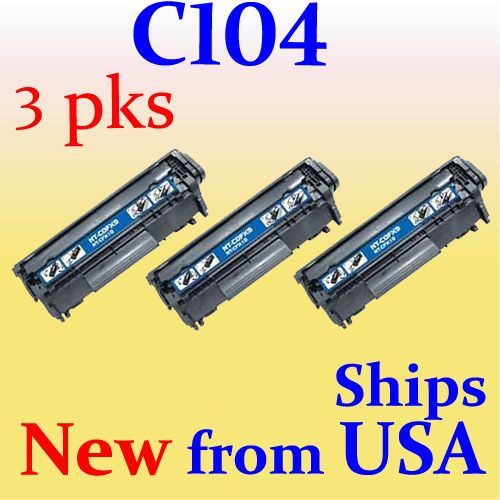 3pks Toner Cartridge for Canon 104 ImageClass MF4270 MF4350d MF4370dn 