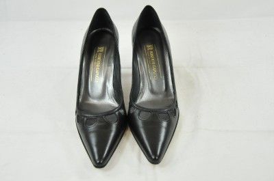 Roberto Capucci Made in Italy Best Black Lthr Pump Pointed Toe 8B 3241 