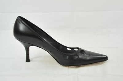 Roberto Capucci Made in Italy Best Black Lthr Pump Pointed Toe 8B 3241 