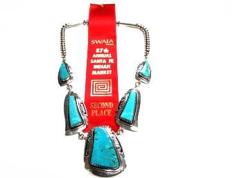 Steven J Begay Award Winning Candelaria Turq Necklace