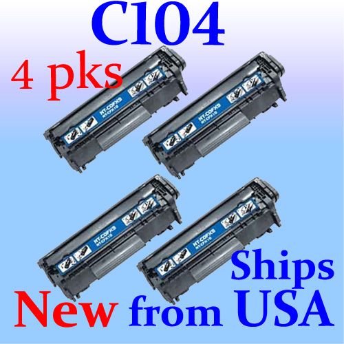 4pks for Canon 104 ImageClass MF4270 MF4350d MF4370dn Toner Cartridge 