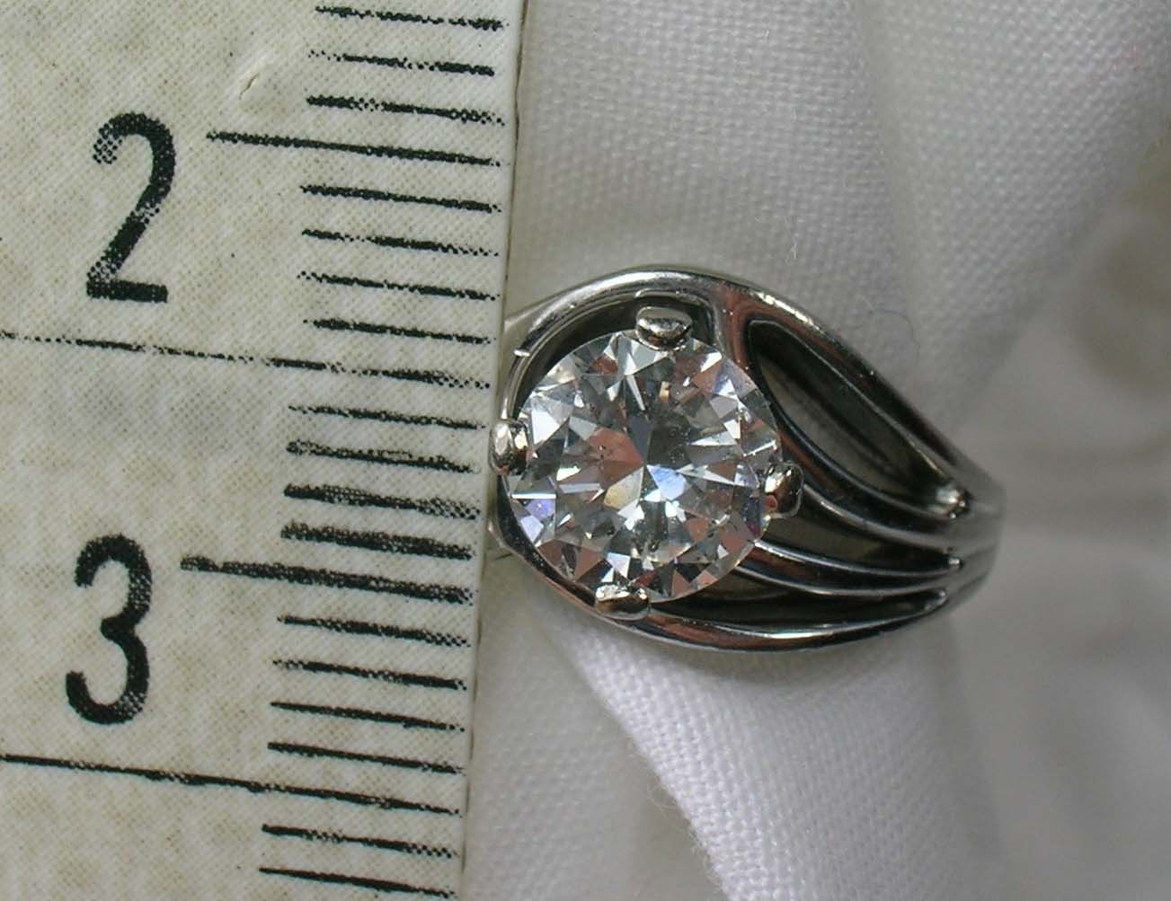 SOLID 18K White Gold DIAMOND 0.79 CARAT RING Vintage Estate Jewelry