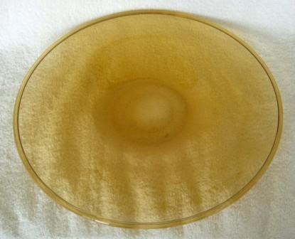 Antique Carder Steuben Topaz Round with Turned Edge