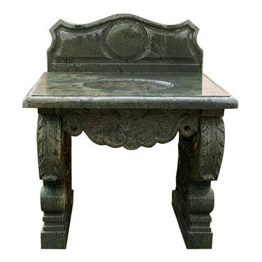 Green Marble Vanity Pedestal w Sink Precut Martelle New One Solid 