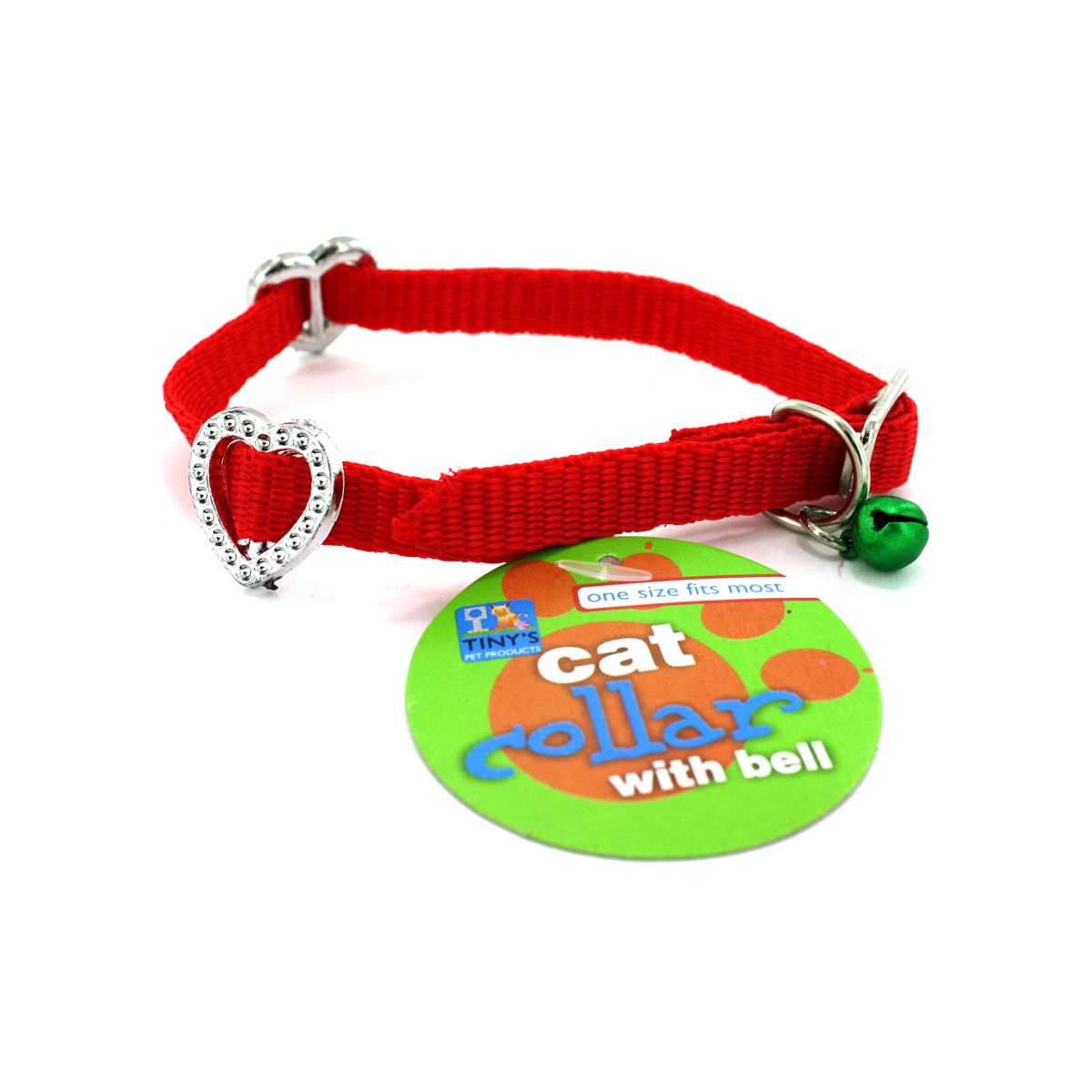   144 Adjustable Cat Kitty Bell Collars Hearts Assorted Colors