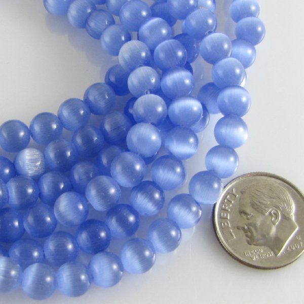 6mm round cat s eye beads light blue 65