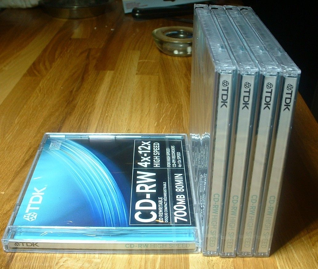 TDK CD RW Blank Discs re Recordable CDR 700MB Rewritable 12x High 