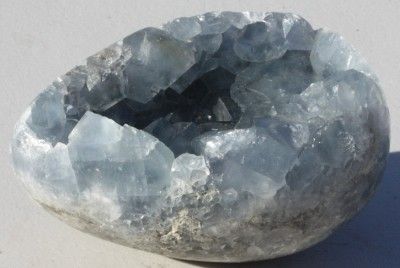 Celestite LG Egg Polished Geode Optical Blue Celestine