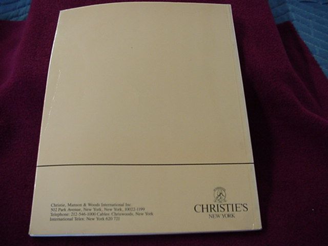 Christies Christies NY November 1983 1984 Catalogues