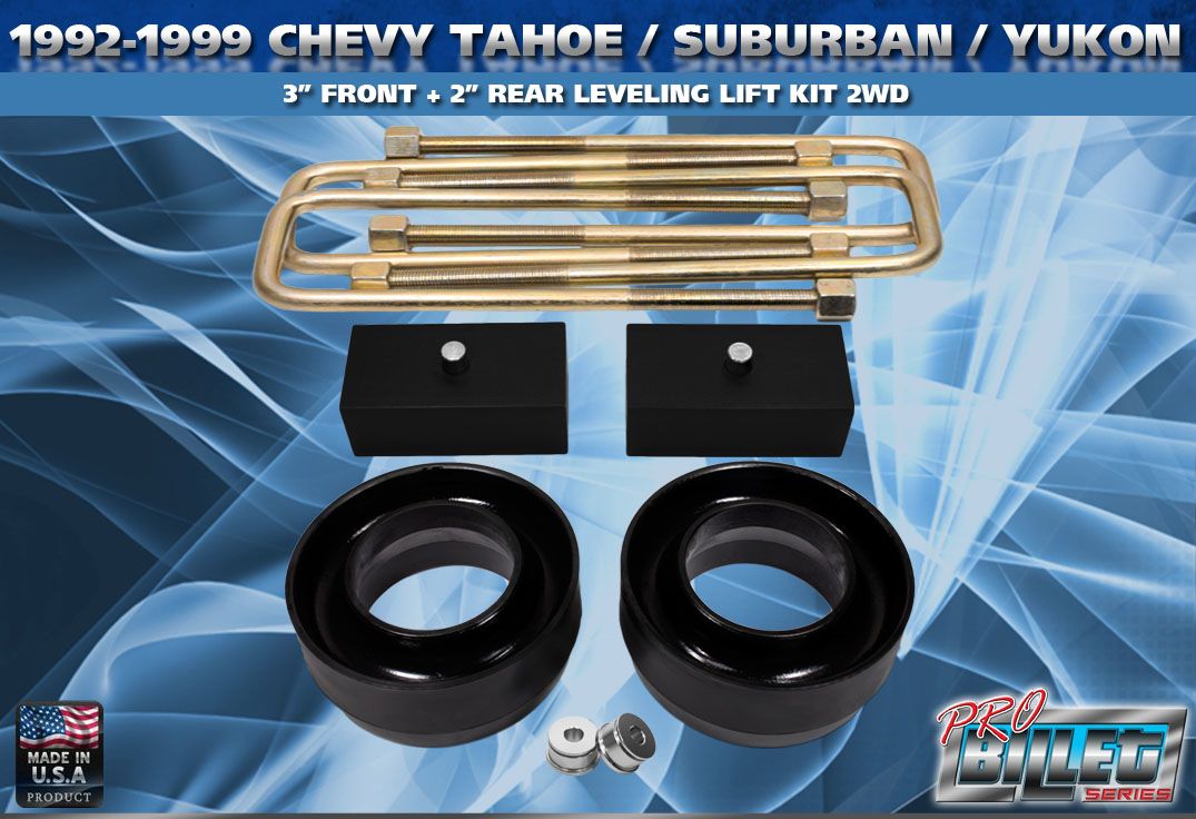 1992 1999 Chevy Tahoe Suburban Yukon 3 Front 2 Rear Lift Kit 2WD Pro 