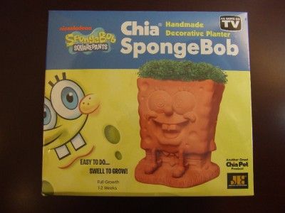 SpongeBob Chia Pet Handmade Decorative Planter NIB Sealed GREAT GIFT