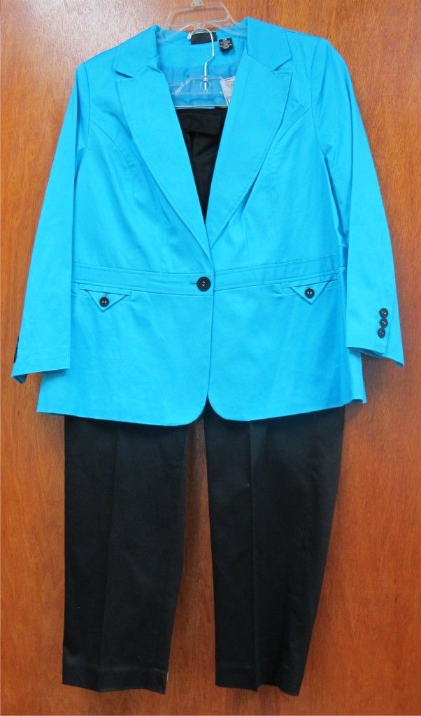 Maggie Barnes Career Church Suit Seamed Waist Blazer Pants Plus Sz 16W