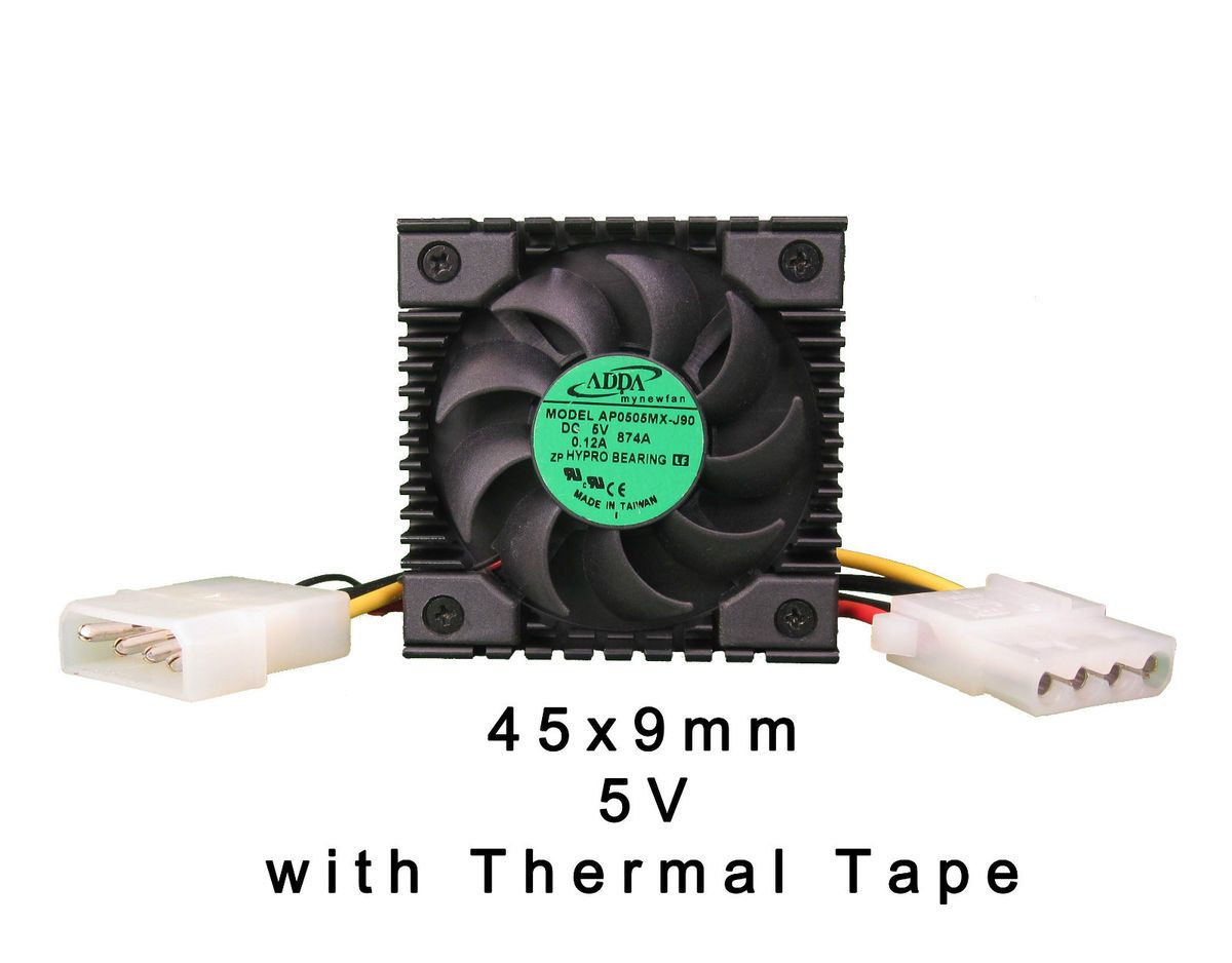  9mm New Fan Heatsink 5CFM 5V DC PC IC Chip Cooler Fluid Brg 4 pin 308N