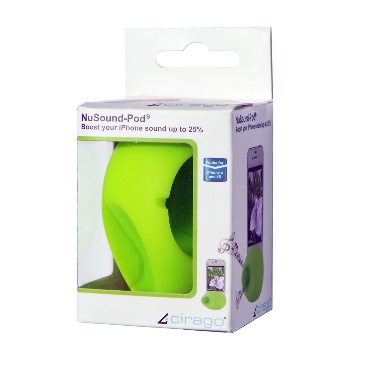 Cirago Green NuSound Pod for Apple iPhone 5/4S/4 & new iPod Touch