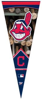 cleveland indians dual logo premium felt pennant