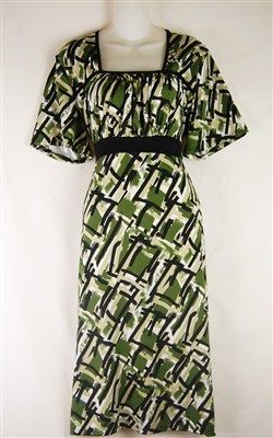 RWW New Plus Size 1x 3X Classy Olive Black Rouched Empire Career