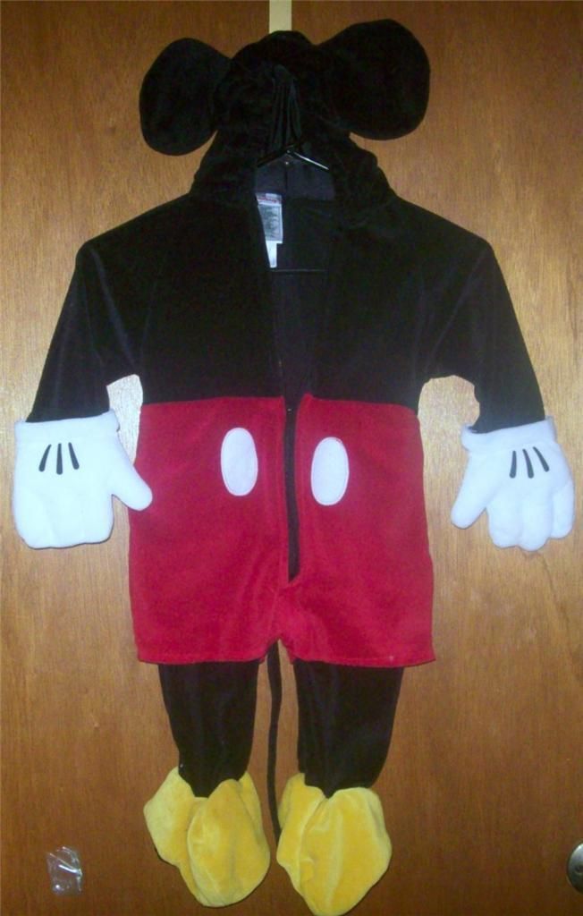  MICKEY MOUSE Halloween Costume 1pc Velour Costume 6 12MO