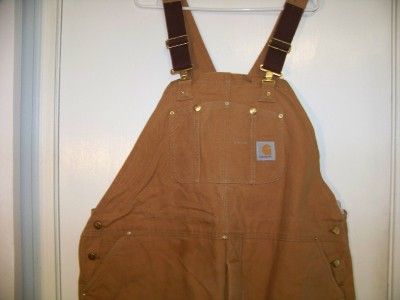 52x29 Mens Carhartt Insulated Overalls Sz 52 x 29 Duck