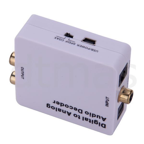 Digital SPDIF Coaxial to Analog RCA L R Audio Decoder Converter