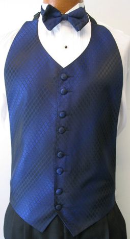 Blue Intrigue Tuxedo Vest Tie Prom Wedding Formal XL