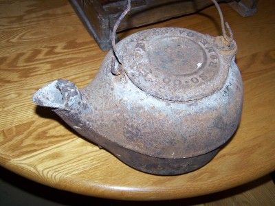 Antique Cast Iron Tea Coffee Pot Rome Georgia Mid 1800s