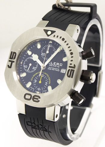 Clerc Geneve CXX Scuba 250 Chronograph Automatic Watch, Steel/Rubber