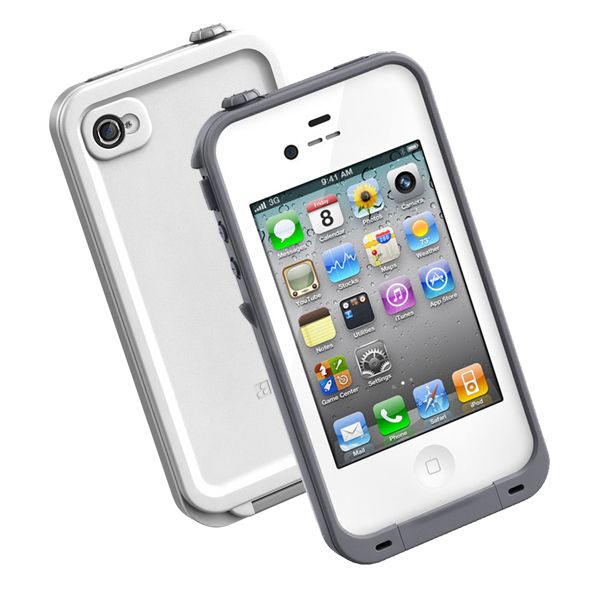 Gray Waterproof Shockproof PC Case Life Dirt Proof Cover for iPhone 4