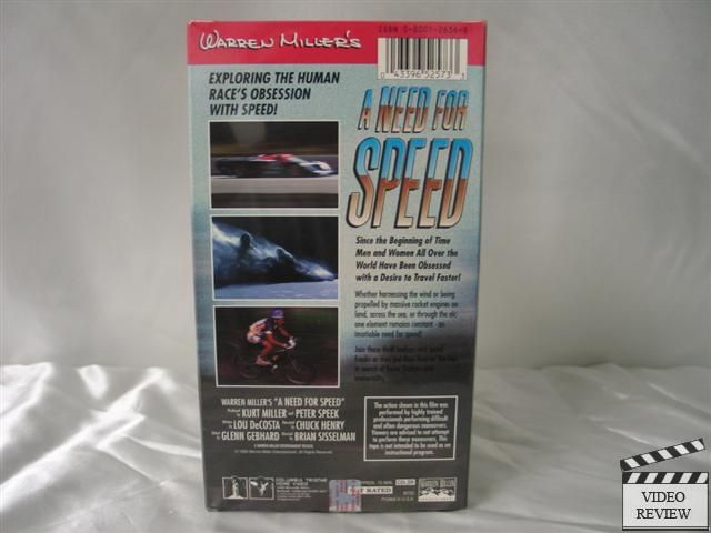 Warren Millers A Need for Speed VHS Chuck Henry 043396525733