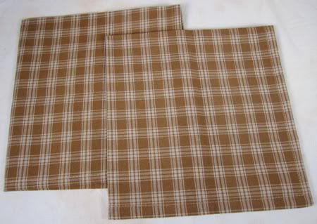 Country Mustard Tan Plaid Sturbridge Cloth Napkin Set 2