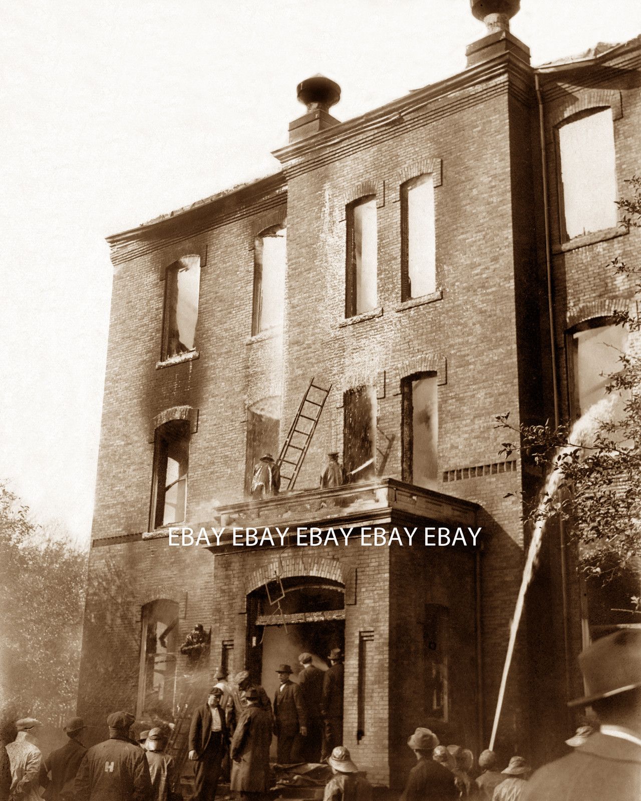 1908 School House Fire Firefighting firemen Fireman Photo 1