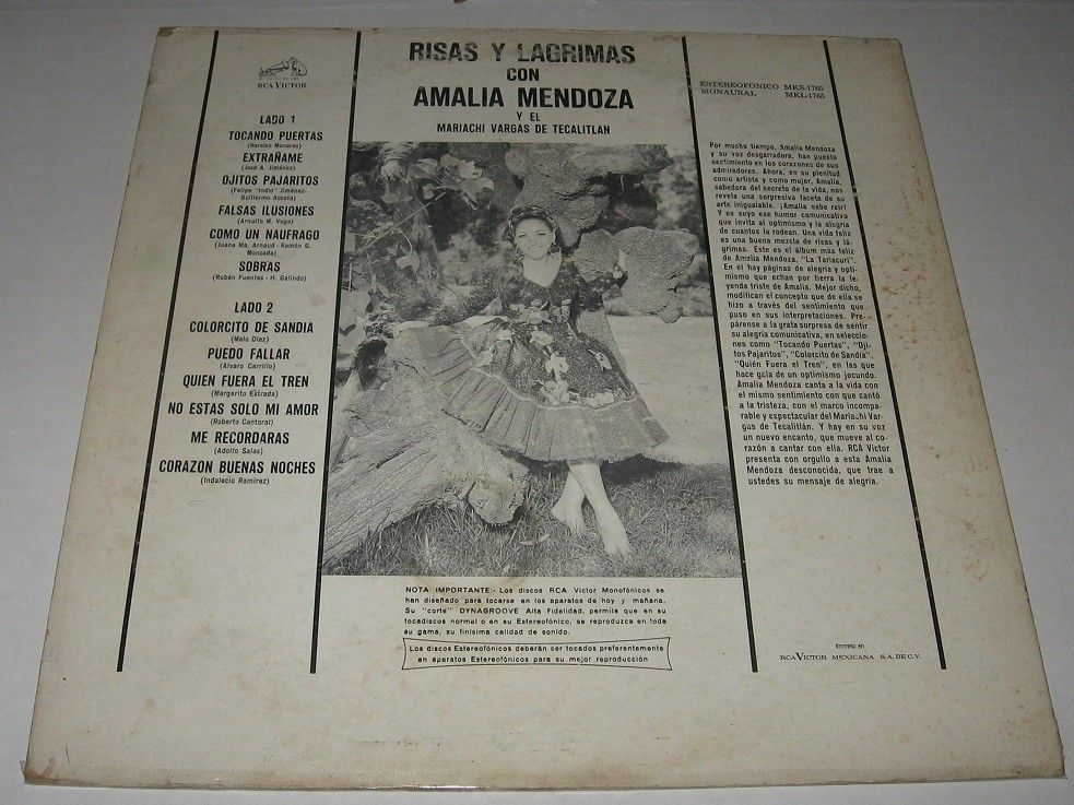 AMALIA MENDOZA   RISAS Y LAGRIMAS   LP mariachi PUEDO FALLAR