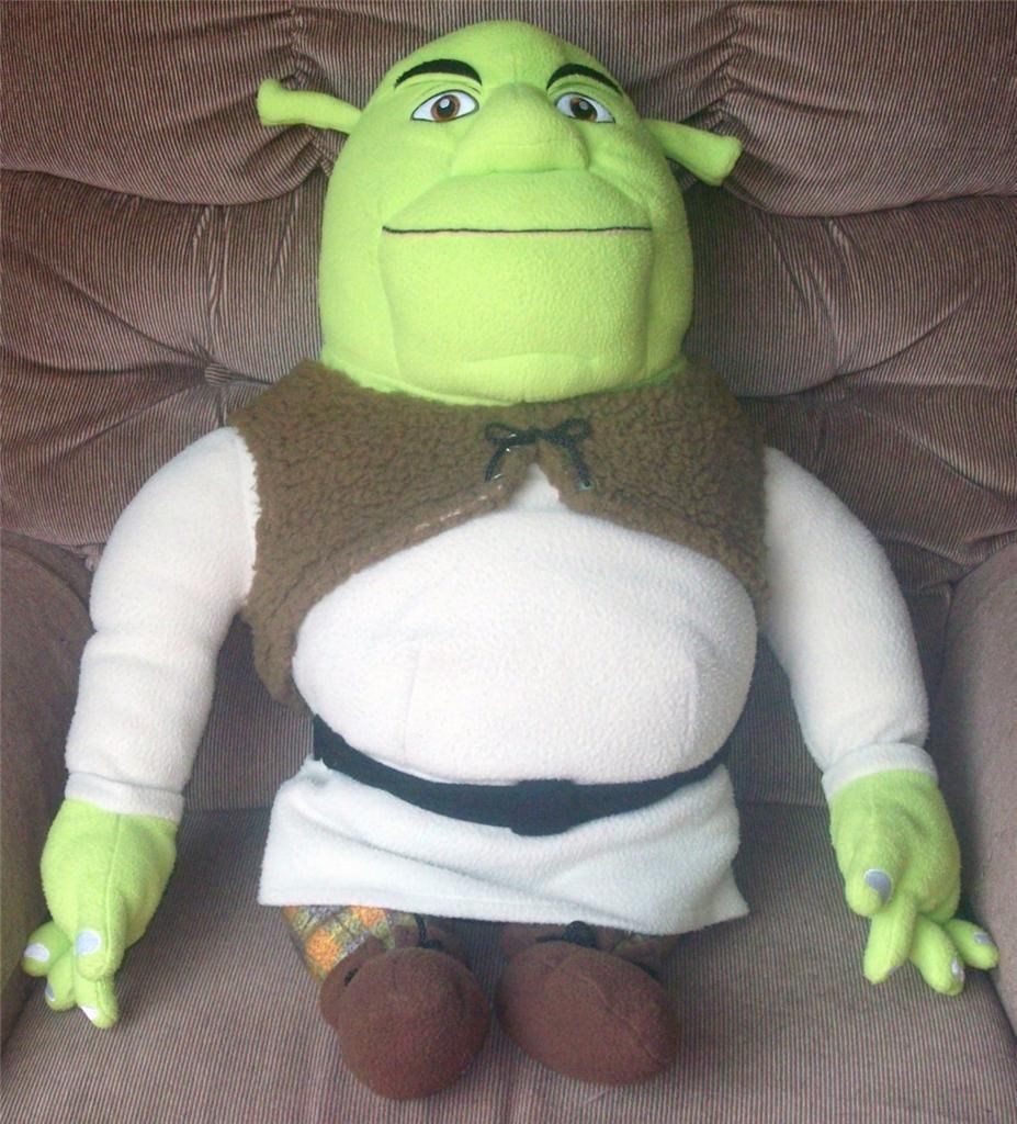 SHREK Jumbo 26 Green Ogre Dreamworks Plush Cuddly Pillow Pal Euc