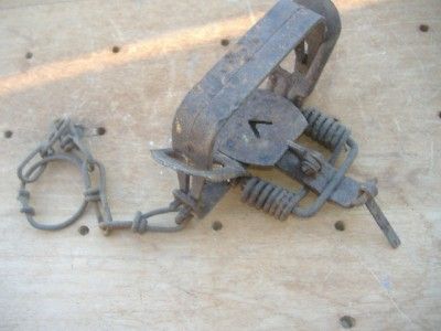 Vintage VICTOR #2 ANIMAL DOUBLE COIL SPRING LEG HOLD 5 TRAP Working