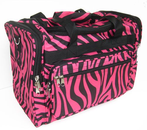 Pink Zebra Duffle Bag Luggage Carry on Overnight 16