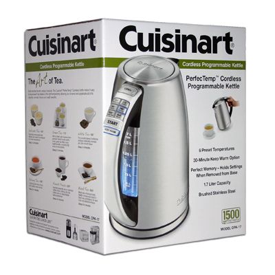 Cuisinart CPK 17 1500 Watt Electric Tea Kettle New Cordless Teakettle